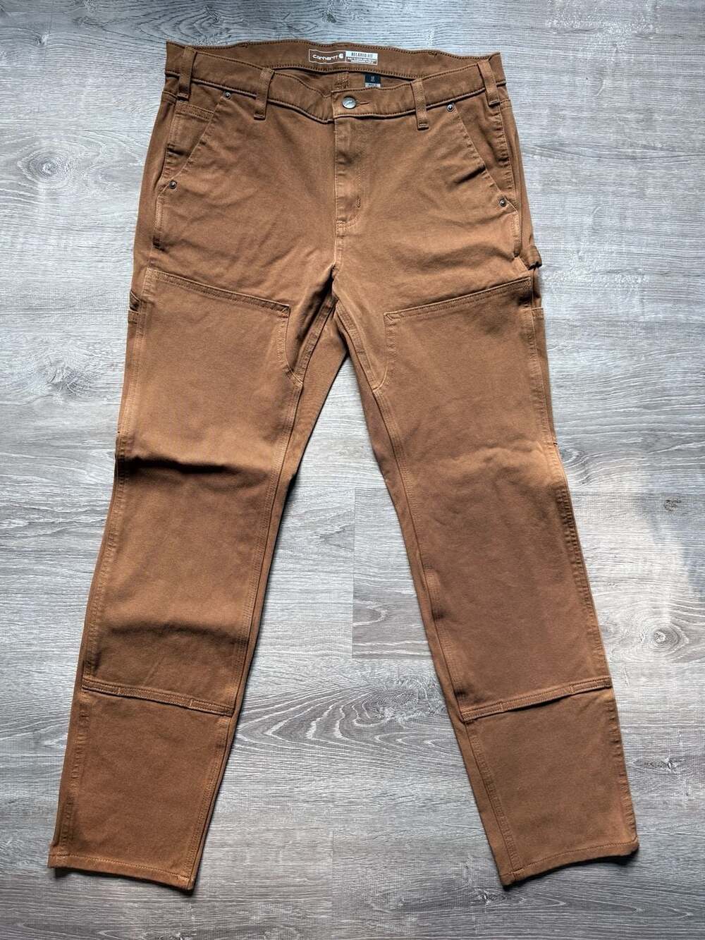 Carhartt Women's Rugged Flex Relaxed Fit Twill Double-Front Work Pant Brown Size